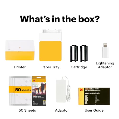 KODAK Dock Plus 4PASS Instant Photo Printer, 4x6” Portable