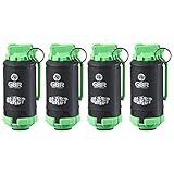 Lancer Tactical GBR Outdoor 130 Round Eco-Friendly Reusable Spring Powered ABS BB Impact Shower for Airsoft Grenades-4 Pack (Green)