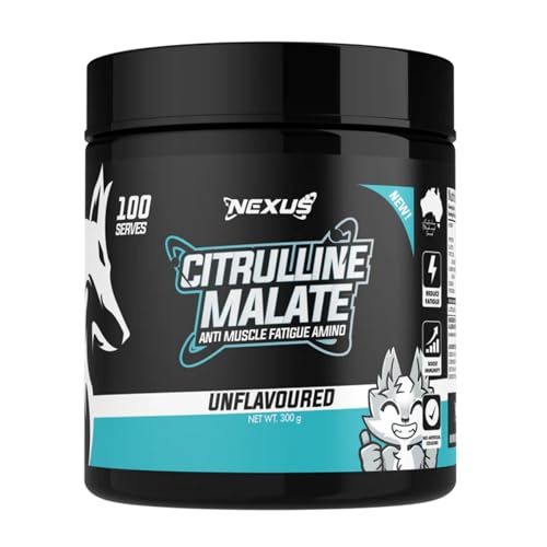 Nexus L-Citrulline Malate 2:1 Powder – 300g, 100 Serves – Unflavoured Pre-Workout Supplement for Blood Flow, Muscle Pump, Strength & Endurance – Pure & Vegan-Friendly