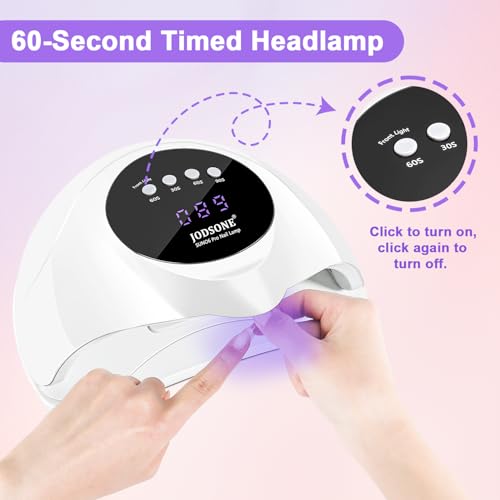 Image of JODSONE U V LED Nail Lamp,2-in-1 Design for Nail Tip and Gel Nails Polish Fast Curing with 4 Timer Smart Sensor