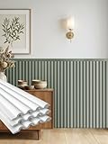 Upick Wainscoting Panels Beadboard, Paintable PS Wall Paneling for Accent Wall 59' x 40', White