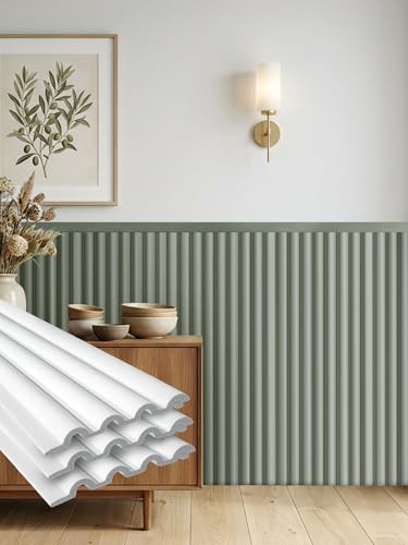 Upick Wainscoting Panels Beadboard Paintable PS Wall Paneling for Accent Wall 59 x 40 White