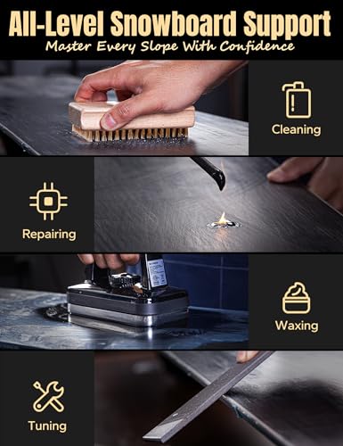 image for Skifavs Ski Snowboard Tuning and Waxing Kit with Wax Iron, All Tempera