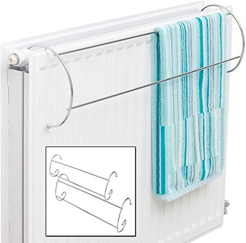 Hampine Pack of 2 Chrome Twin Radiator Indoor Clothes Airer Dryer Towel Rail - Image 3