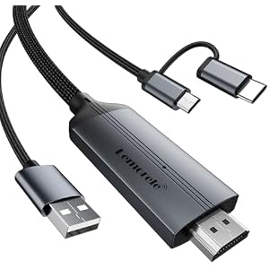Lemorele 2 in 1 MHL HDMI Adapter Cable 2M, Micro USB Typ C zu HDMI Adapter Kabel für USB C Pad/iPhoe/Huaiwei,Xiaomi and Samang Galaxy zu HDTV/Projektor/Monitor