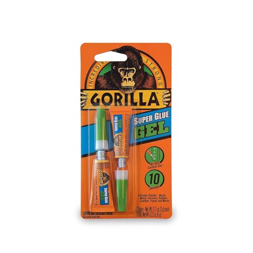 Gorilla Super Glue Gel, Two 3 Gram Tubes, Clear, (Pack of 5)