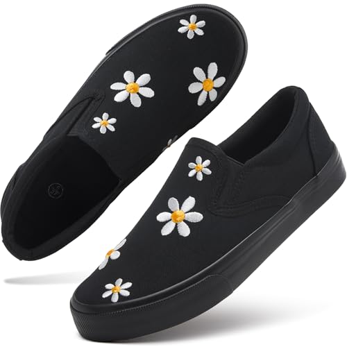 Image of Women's Canvas Slip On Sneakers Non Slip Loafers | low top non slip on walking breathable casual comfortable fashion tennis