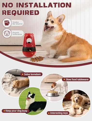 Remedare Bully Stick Halter für Hunde Leckerlihalter Futterspender Spielzeug für 4.5-25 kg Hunde Verhindern Ersticken Sicherheitsvorrichtung, Rot