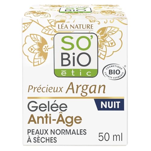 Crème gelée nuit anti-âge régénérante à l'argan bio So'Bio étic