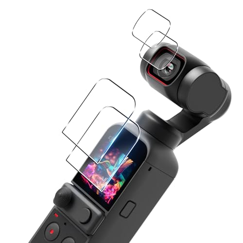 【2+2枚セット】 用 DJI POCKET 2 / DJI OSMO POCKET ガラスフィルム 2枚 DJI POCKET2 フィルム + 2枚 カメラ保護フィルム 【 日本旭硝子素材 9H強度 】 対応 DJI POCKET 2 / DJI OSM