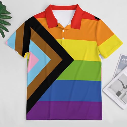 Camiseta polo de mujer LGBT con bandera arco iris luce tu orgullo trans 3