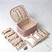 Misright Portable Leather Jewelry Chest With Clear Zippered Pocket Accessories Organiser Box Fashionable Accessories Storage Case
