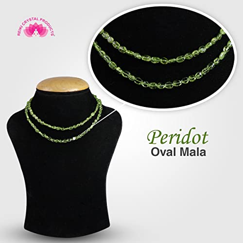 Image of Reiki Crystal Products Natural Oval Crystal Beads Mala Necklace Collection for Men & Women, Reiki Energized Gemstone Jewellery for Meditation, Mindful Living, Spiritual Decor & Everyday Fashion Styling
