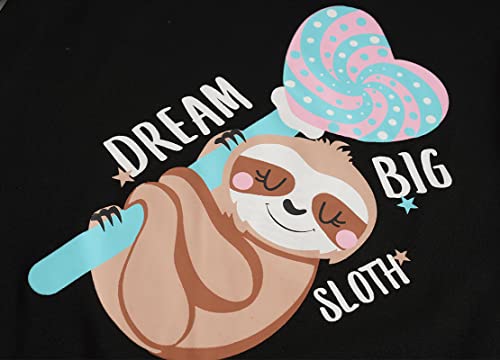 Big Girls' Summer Short Sleeve Nightgown Cute Donut Koala Candy Sloth Patterns Sleepshirt 2PCS Nighty Sleep Dress, 2pcsKoala-Sloth, 12(US 8-11 Years)2