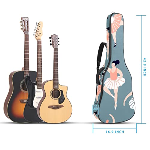 Sac à dos guitare acoustique étanche motif pivoines et grue housse rembourrée élégante - 5