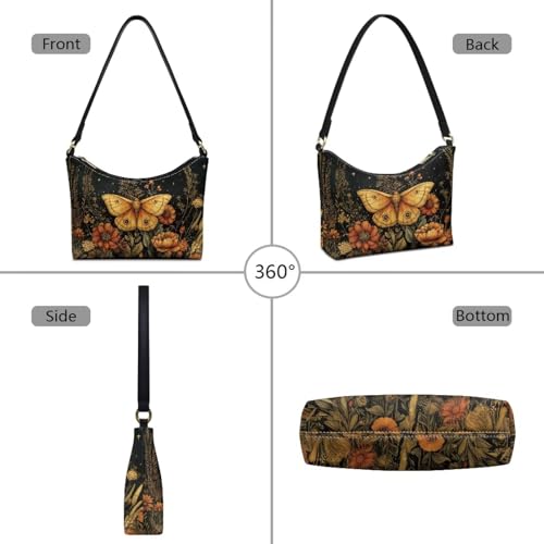 Image of Handbag for Women Leather Underam Shoulder Bag with Zipper Fashion Work Purse Waterproof Travel Wallet
