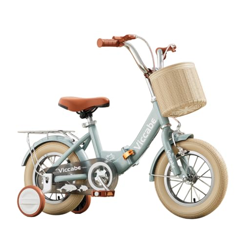 KDBT キッズバイク 子供用折りたたみ自転車 補助輪付き 3歳から 男の子・女の子用 誕生日プレゼントに最適 (雲母灰,16インチ)