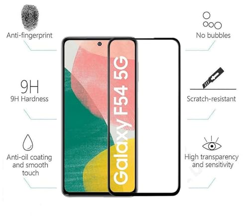 Image of DD SON Premium HD+ Tempered Glass Screen Protector Guard Compatible For Samsung Galaxy F54 / F55 / Samsung Galaxy M54 /M55 /M55s / Samsung Galaxy M52 5G / M53 | Edge to Edge Coverage With Easy installation kit for Smartphone
