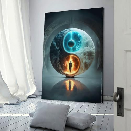 Portrait abstrait art print poster Yin and Yang Portal decoration murale chambre
