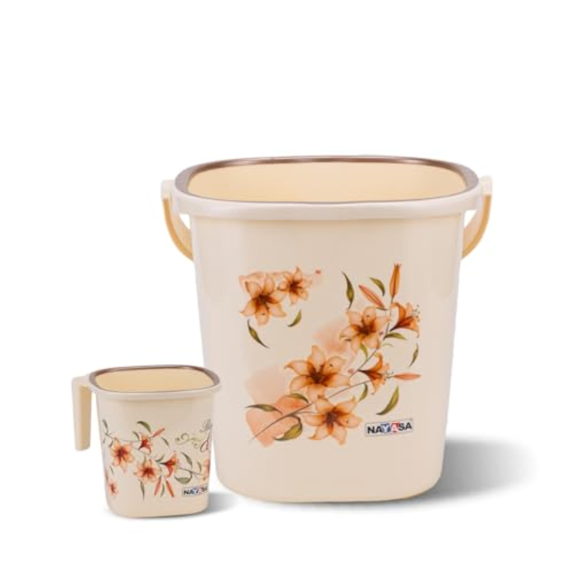 Plastic Bathroom Set with Bucket and Mug, 25L