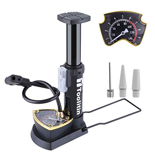 image for TOOLITIN Bicycle Pump with Gauge Portable Bike Pump Bike Floor Pump Co