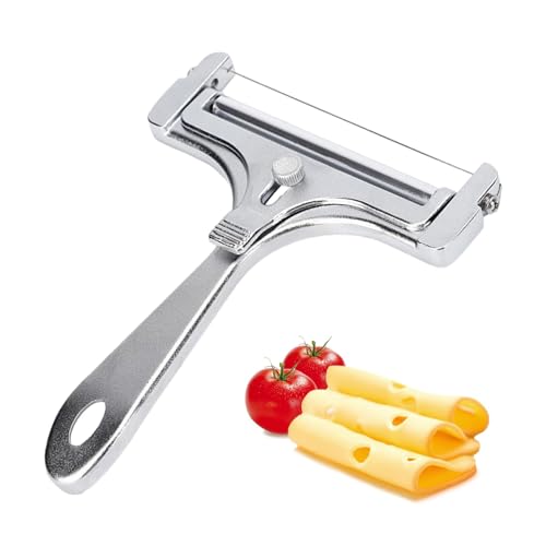 GUOYOU Coupe Fromage, Argenté Acier Inoxydable Trancheur à Fromage, Epaisseur de Coupe Variable Trancheuse Fromage, Trancheuse à Fromage, pour Fromage et Beurre, les Fromages à Pâte Molle à Mi-dure