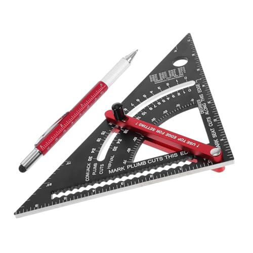 Escuadra de carpintero NUOBESTY de aluminio para medir vigas con bolígrafo para carpintería