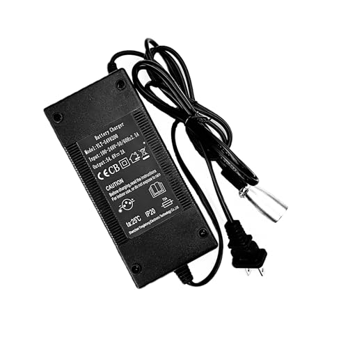 TJPOTO Replacement New Electric Bike Ebike 48V Lithium Battery Charger 3 pin XLR Plug 54.6V 2A 13S