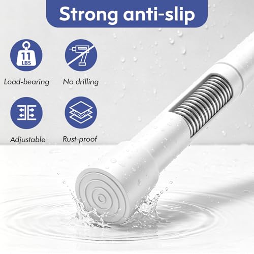 Image of Corklatta 2 Pack White Spring Tension Curtain Rods Adjustable 16 to 40 Inch | 5 /8 Inch Diameter Small Tension Rods with 4 Holders,No Drill Curtain Rods for Window 24-36