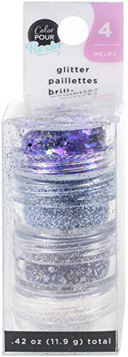 Purpurina Color Pour American Crafts en Tonos Negro, Violeta y Turquesa