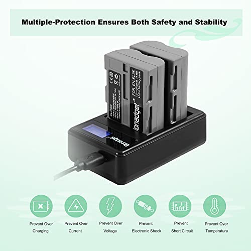 Bonadget 2 Pack 2000Mah En-El3 En-El3A Replacement Battery And Lcd Dual Charger Compatible With Nikon D700 D90 D300S D300 D200 D80 D50 D70S D70 D100 D900 Digital Cameras #TOP3