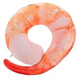 LUOZZY Shrimp Neck Pillow Simulation Shrimp Meat Travel U Shaped Neck Pillow Airplane Pillow Neck Support Pillow for Home Office Travel