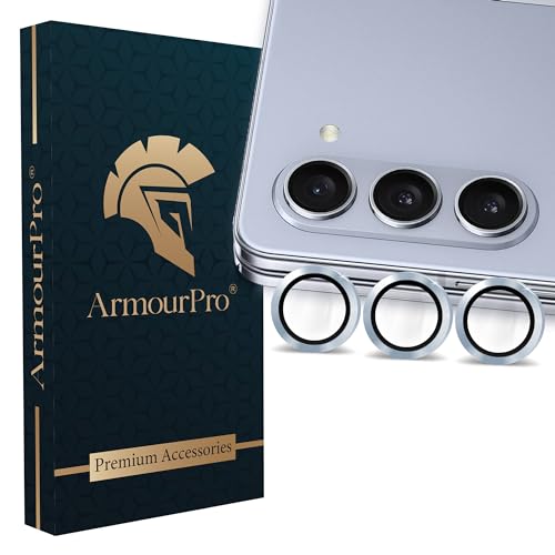 Image of ArmourPro Camera Lens Protector for Samsung Galaxy Z Fold 5 (7.6 Inches), Tough HD Individual Aluminum Alloy Rings 9H Camera Cover, Scratch-Resistant,Camera Lens Protection| Light Blue, 1 Pack