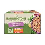 Harringtons complete wet tray grain free hypoallergenic adult dog food meaty bumper pack 16x400g - Chicken, lamb, beef & turkey - Made with all natural ingredients (package may vary)