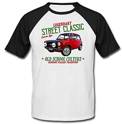  TEESANDENGINES Autobianchi A112 Abarth 1 - Maglietta a maniche corte, colore: Nero bianco M