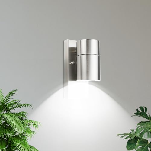 LED Aussenleuchte mit Dämmerungsschalter Außen, Modern Außenlampe...