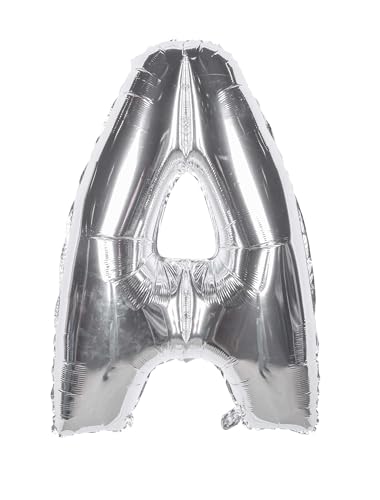 Amscan 9909550 9909550-Silver Buchstabe A SuperShape Folienballon-39, silber