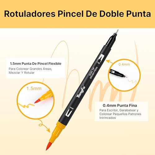 TongFu Rotuladores Lettering 36 colores, doble punta