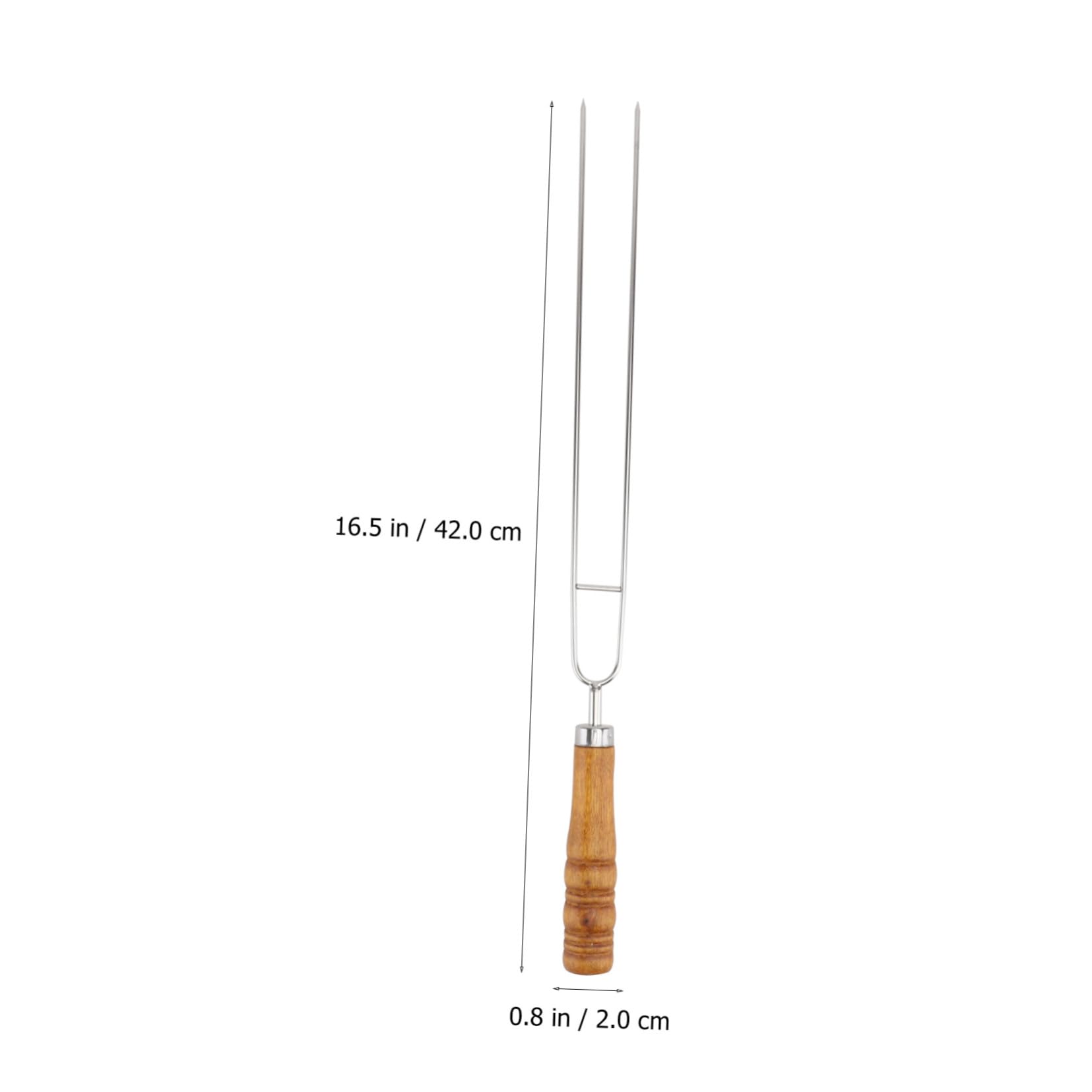 6 Piezas Pinchos para Barbacoa Acero Inoxidable con Doble Mango Madera Utensilios para Asar Carne y Vegetales Exteriores sin Reutilizables