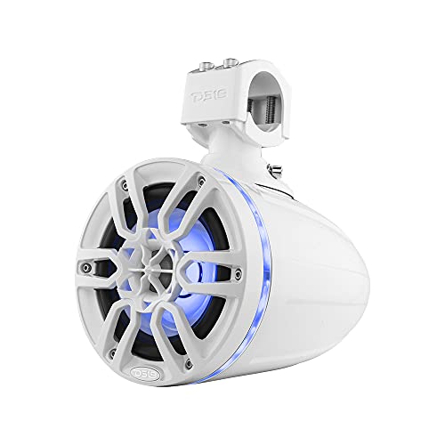 Image of DS18 NXL-X6TP /WH Hydro 6.5 inch Marine Towers with Integrated RGB LED Lights High Performance, Marine Grade IP65 Rated, 300 W Max 150 W RMS 4 Ohms (Pair)