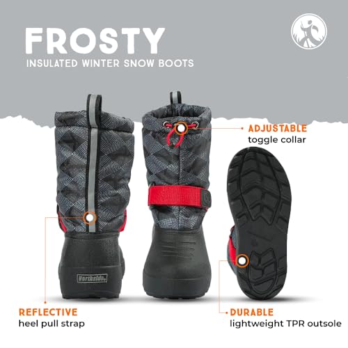 Image of Northside Frosty Insulated Winter Snow Boots for Girls and Boys with Rugged, Water Resistant Nylon Upper, Quick-Drying Lining, Removable EVA Insole, and Durable TPR Outsole