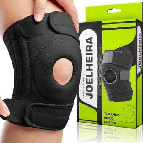 Joelheira De Compressão Ortopédica Preta Patelar Reforçada - Faix...