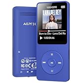 AGPTEK A02X 32GB MP3 Player with Bluetooth 5.3, 1.8 inch Screen Portable Music Player with Speaker, FM Radio, Voice Recorder, Supports Expanded Up to 128GB, Deep Blue