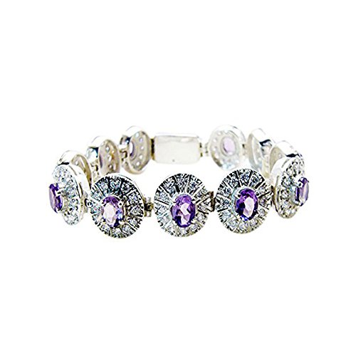 Bracelet améthyste argent 925 anti-ternissement pour peaux sensibles