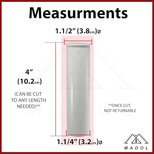 Tubo desagüe blanco 1-1/4 pulg x 4 pulg plástico miniatura 2