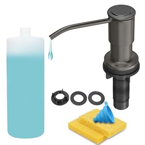 JOMSPOA Grauer Eingebauter Küchenspüle Seifenspender