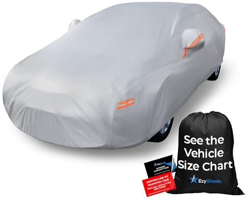 EzyShade 10-Layer Car Cover Waterproof All Weather - See Vehicle Size-Chart - Car Covers for Automobiles & Car Snow Cover - Full Exterior Covers - Winter Rain Sun SUV Sedan. Size A4 (See SizeChart) by EzyShade - Used condition - US$53.97