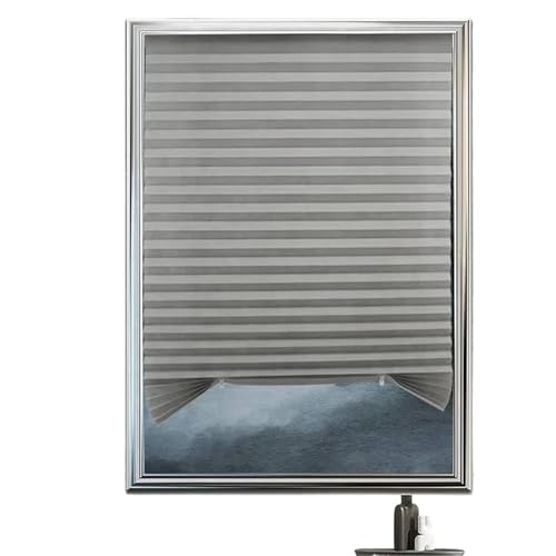 Persianas Opacas Plisadas for Ventanas, Cortinas inalámbricas con Filtro de luz for baño, Cocina y Oficina para Dormitorio y Hoga(Gray,60 X 150 cm)