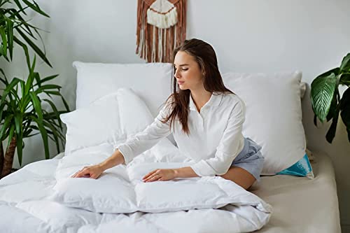 Sandaro Home Daunendecke 200x220, Füllverhältnis 70% Daunen-30% Federn, Winterdecke 200x220, gleichmäßige Füllung leichtes Gewicht, Bezug 100% Reine hautfreundliche Baumwolle (200x220 cm, 1400) - Image 4