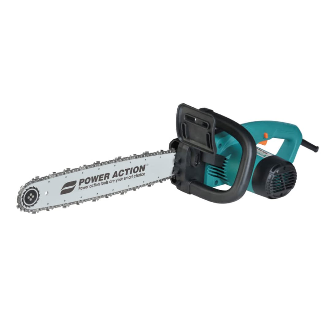 Sulfar CS1800 Electric Chain Saw – 1800W Power Action Corded Saw, 405mm Cutting Length, 13.3m/s Chain Speed for Wood Cutting, Butcher Use & Outdoor Trimming (Green) (1 Pc)